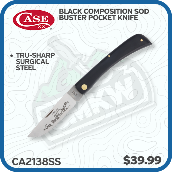 Case Black Composition Sod Buster Pocket Knife