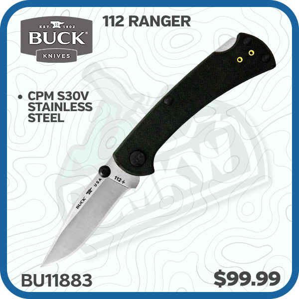 Buck 112 Ranger Folding Knife Slim Pro TRX Black