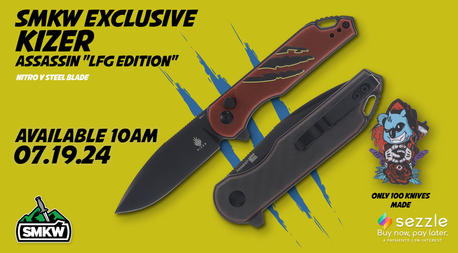 Kizer Assassin SMKW Exclusive LFG Edition Button Lock Folding Knife