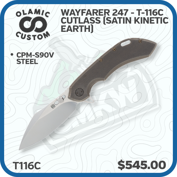 Olamic Wayfarer 247 Folding Knife T-116C Cutlass (Satin Kinetic Earth)