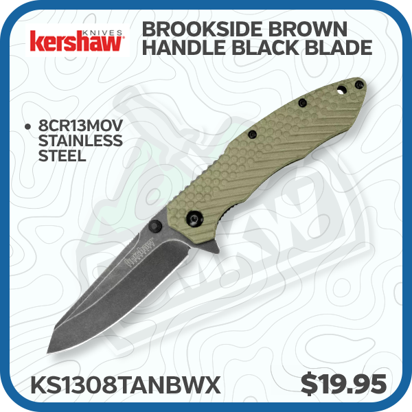 Kershaw Brookside Brown Handle Black Blade