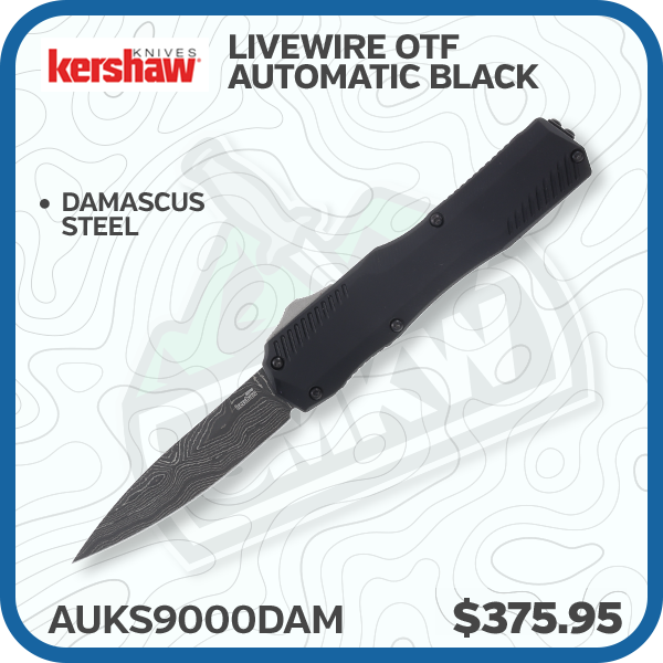 Kershaw Livewire Out-the-Front Automatic Knife Damascus/Black