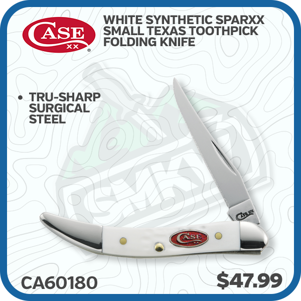 Case White Synthetic SparXX Small Texas Toothpick Folding Knife