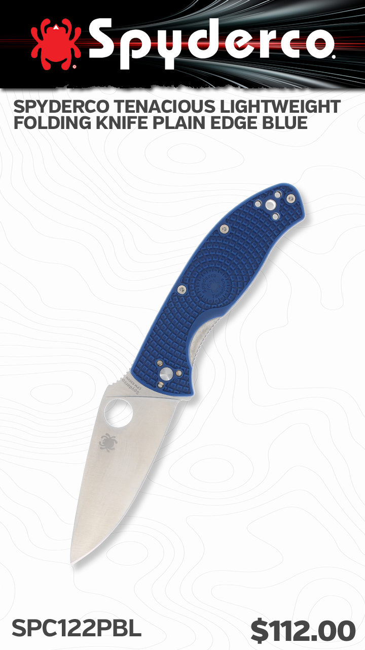 Spyderco Tenacious Lightweight Folding Knife Plain Edge Blue