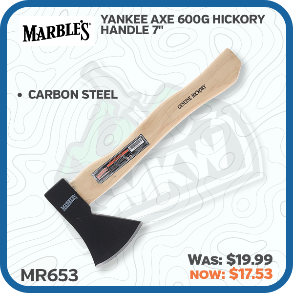 Marble's Yankee Axe 600g Hickory Handle 7"