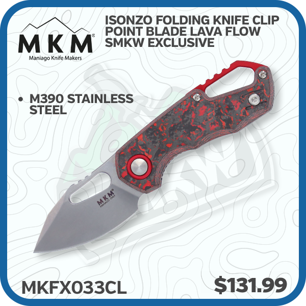 MKM Isonzo Folding Knife Clip Point Blade Lava Flow SMKW Exclusive