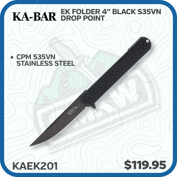 KA-BAR Ek Folder 4” Black S35VN Drop Point