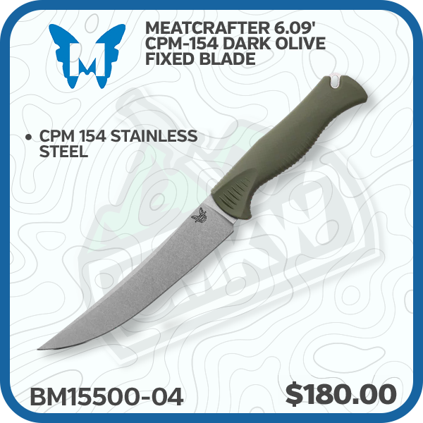 Benchmade Meatcrafter 6.09" CPM-154 Dark Olive Fixed Blade