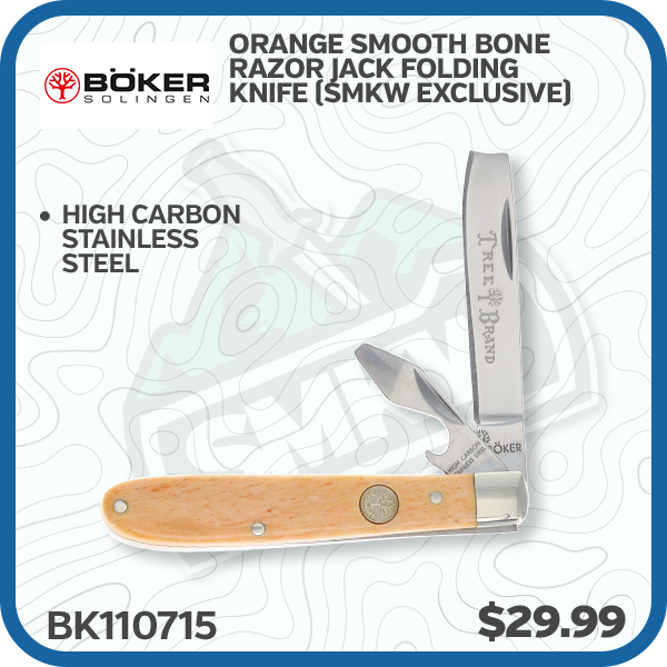 Boker Orange Smooth Bone Razor Jack Folding Knife (SMKW Exclusive)