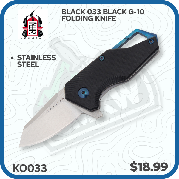 Komoran Black 033 Black G-10 Folding Knife