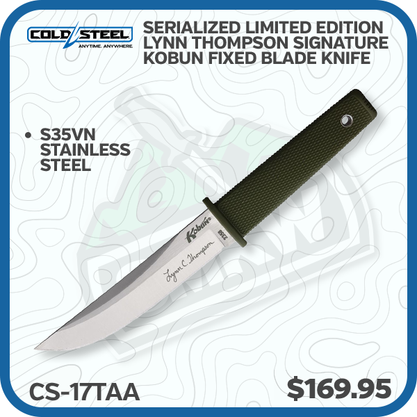 Cold Steel Serialized Limited Edition Lynn Thompson Signature Kobun Fixed Blade Knife