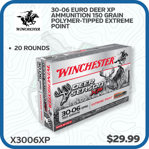 Winchester 30-06 Euro Deer XP Ammunition 150 Grain Polymer-Tipped Extreme Point 20 Rounds