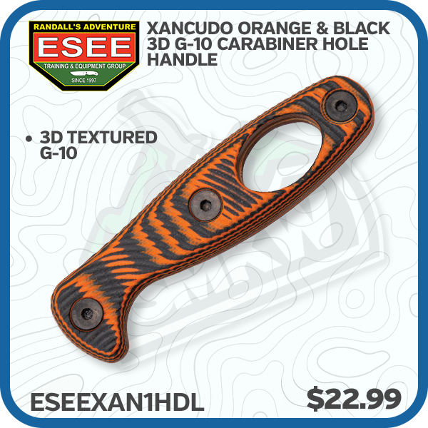 ESEE Xancudo Orange & Black 3D G-10 Carabiner Hole Handle Scales