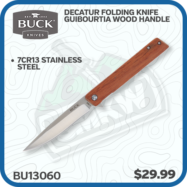 Buck 256 Decatur Folding Knife Guibourtia Wood Handle