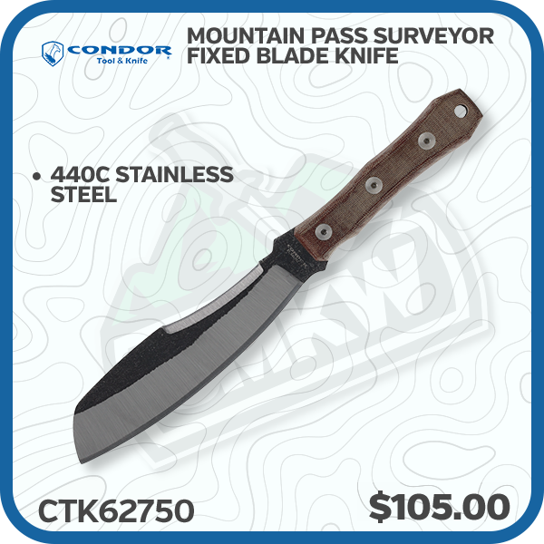 Condor Tool & Knife Mountain Pass Surveyor Fixed Blade Knife