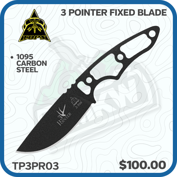 TOPS Knives 3 Pointer Skeletonized Fixed Blade Knife