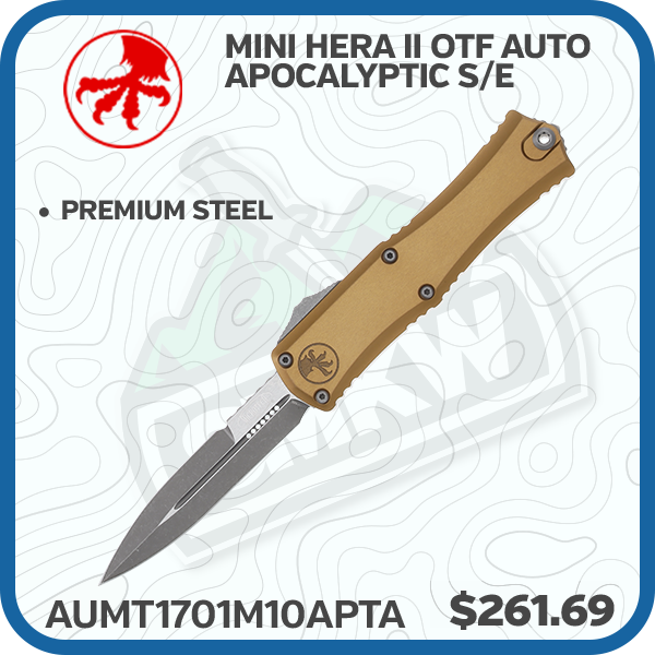 Microtech Mini Hera II OTF Automatic Apocalyptic S/E Tan