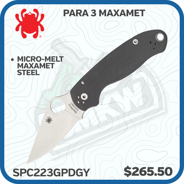 Spyderco Para 3 Maxamet Folding Knife Dark Gray G-10