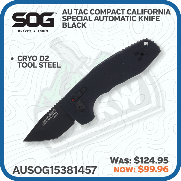SOG AU TAC Compact California Special Automatic Knife Black
