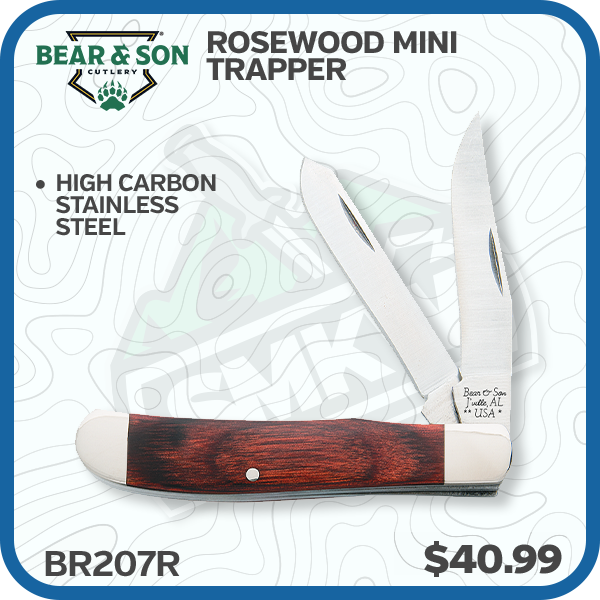 Bear & Son Rosewood Mini Trapper Folding Knife