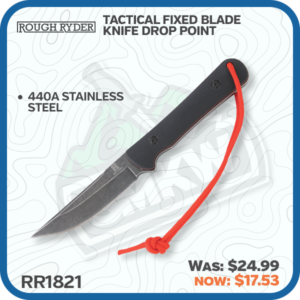 Rough Ryder Tactical Fixed Blade Knife Drop Point