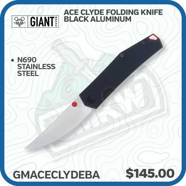 GiantMouse ACE Clyde Folding Knife Black Aluminum