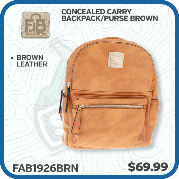 Fabigun Concealed Carry Backpack 1928 Brown Leather