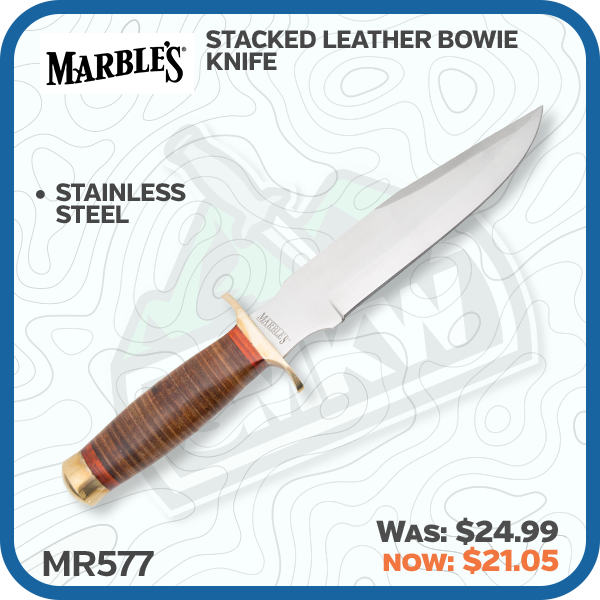 Marble's Stacked Leather Bowie Knife