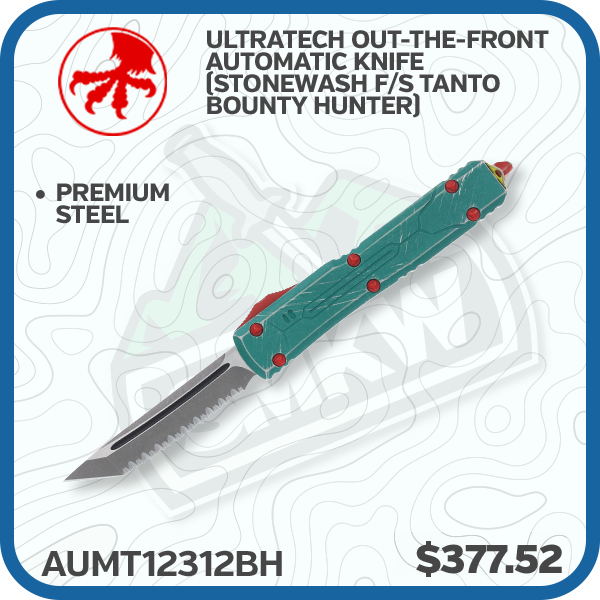 Microtech Ultratech Out-the-Front Automatic Knife (Stonewash F/S Tanto | Bounty Hunter)