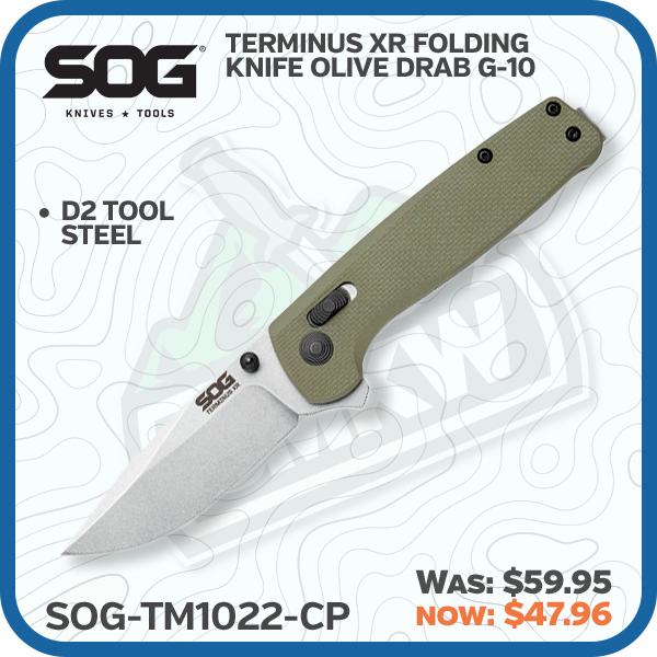 SOG Terminus XR Folding Knife Olive Drab G-10