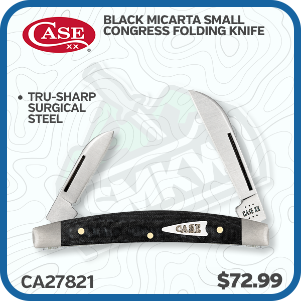 Case Black Micarta Small Congress Folding Knife