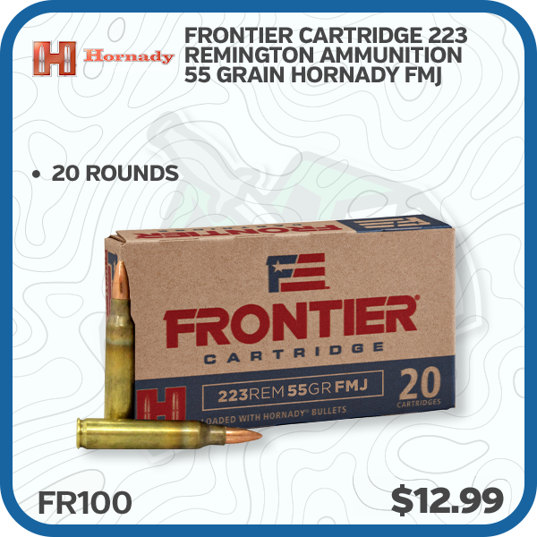 Hornady Frontier Cartridge 223 Remington Ammunition 55 Grain Hornady FMJ 20 Rounds