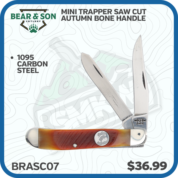 Bear & Son Mini Trapper Saw Cut Autumn Bone Handle