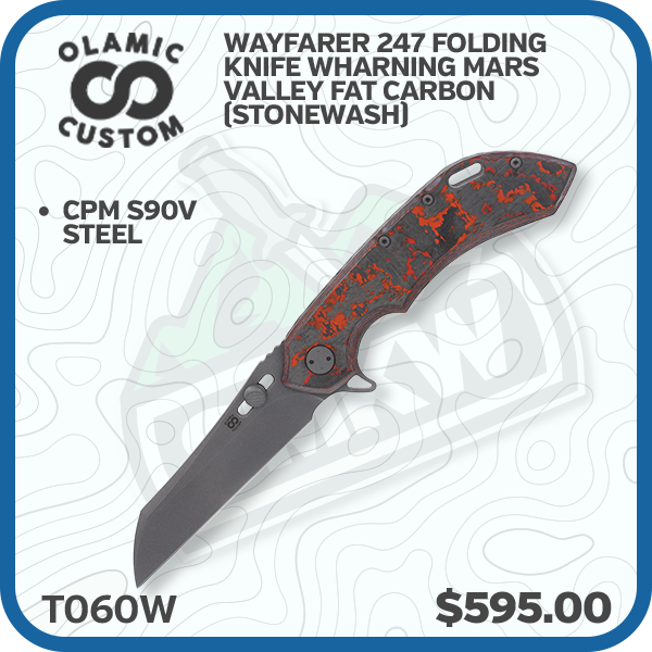 Olamic Wayfarer 247 Folding Knife T-060W Wharning Mars Valley Fat Carbon (Stonewash)