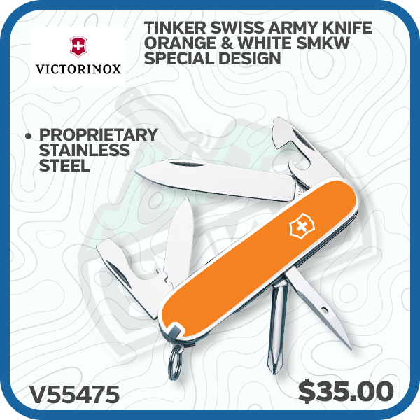 Victorinox Tinker Swiss Army Knife Orange & White SMKW Special Design