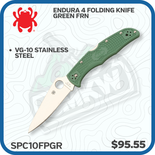 Spyderco Endura 4 Folding Knife Green FRN