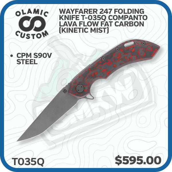 Olamic Wayfarer 247 Folding Knife T-035Q Companto Lava Flow Fat Carbon (Kinetic Mist)