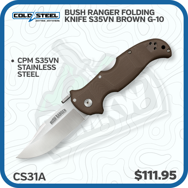 Cold Steel Bush Ranger Folding Knife S35VN Brown G-10