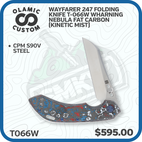 Olamic Wayfarer 247 Folding Knife T-066W Wharning Nebula Fat Carbon (Kinetic Mist)