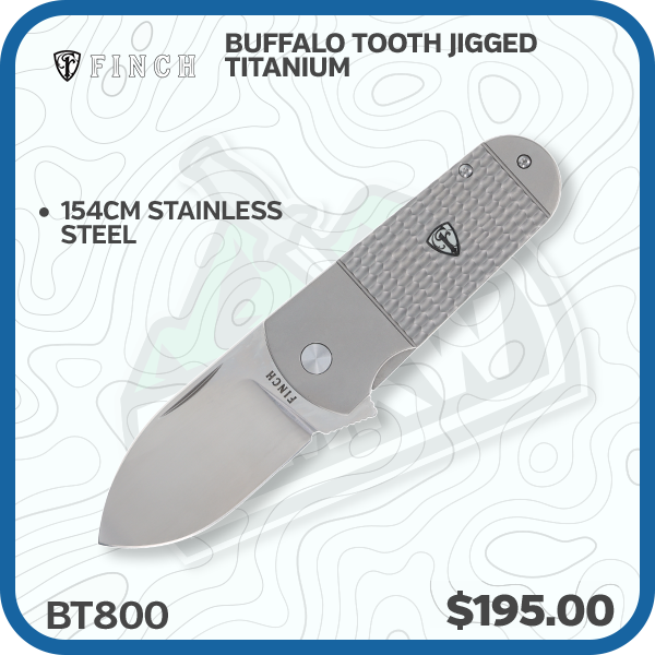 Finch Knives Buffalo Tooth Jigged Titanium
