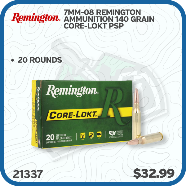 Remington 7mm-08 Remington Ammunition 140 Grain CORE-LOKT PSP