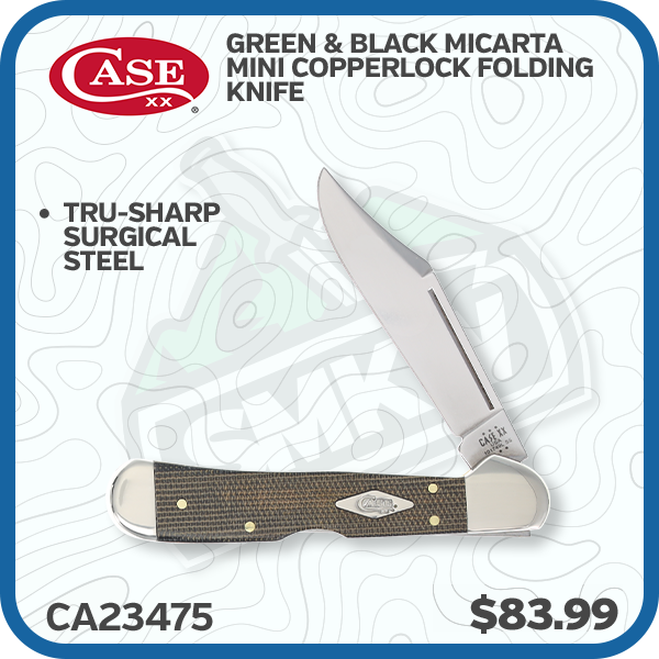 Case Green & Black Micarta Mini CopperLock Folding Knife