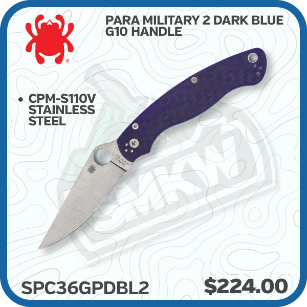 Spyderco Military 2 Dark Blue G10 Handle CPM-SPY27 Blade