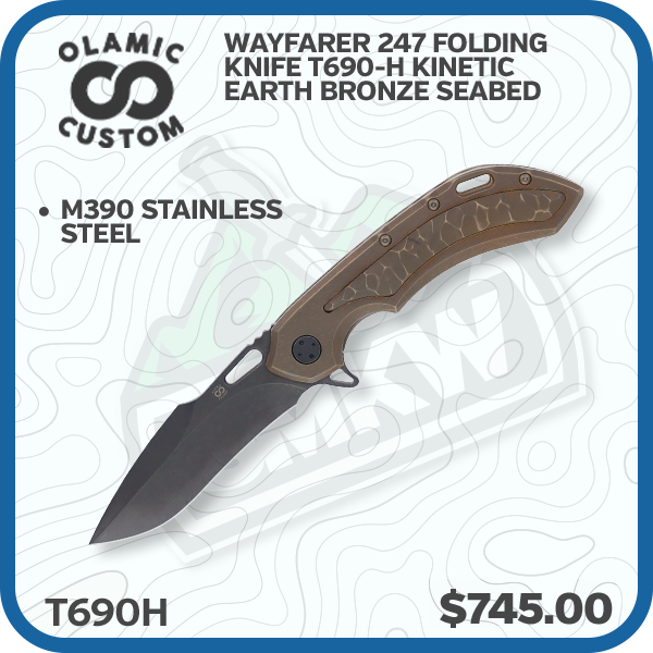 Olamic Wayfarer 247 Folding Knife T690-H Kinetic Earth Bronze Seabed