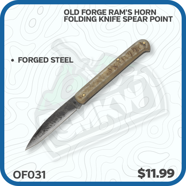 Old Forge Ram's Horn Folding Knife Spear Point