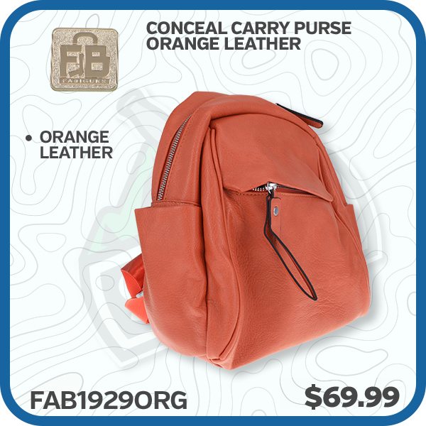 FabiGun Conceal Carry Purse Orange Leather