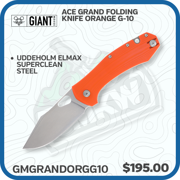 GiantMouse ACE Grand Folding Knife Orange G-10