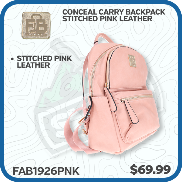 FabiGun Conceal Carry Backpack Stitched Pink Leather