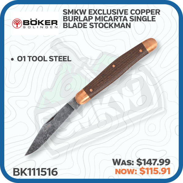 Boker SMKW Exclusive Copper Burlap Micarta Single Blade Stockman