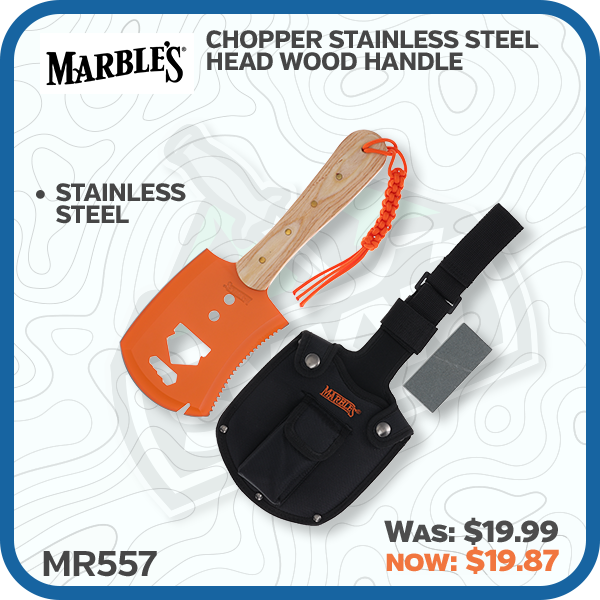 Marbles Chopper Stainless Steel Head Wood Handle